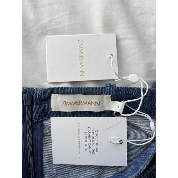 Zimmermann Eden Chambray Flared Pants Blue Size AU 3/US 10 - Picture 13 of 14